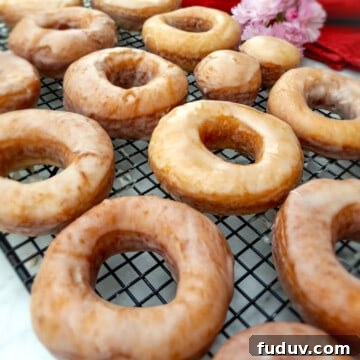 tray of homemade glazed donuts