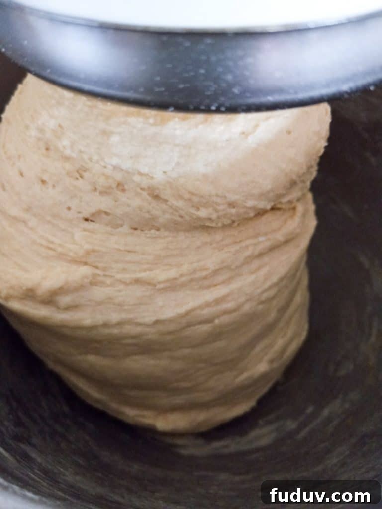 donut dough in a mixing bowl.