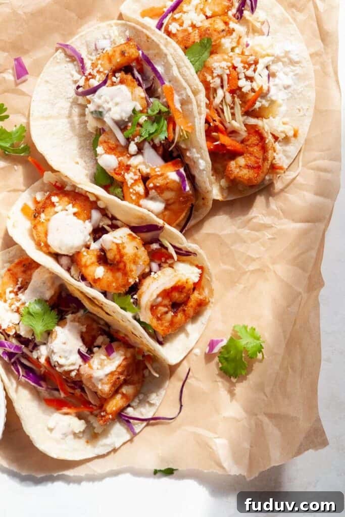 healthy 15-minute Baja shrimp tacos