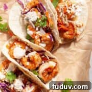 healthy 15-minute Baja shrimp tacos