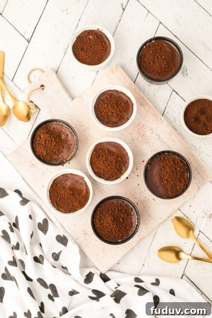 Finished Cappuccino Crème Brûlée desserts topped with finely ground espresso