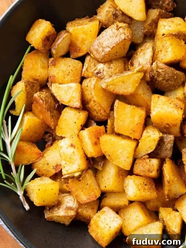featured photo of crispy breakfast potatoes in a serving dish