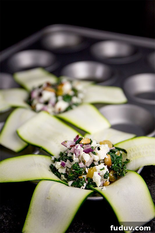 Spinach-Feta Zucchini Rolls: Stuffed Courgette Bundles Recipe 2 Courgette, spinach and feta bundles