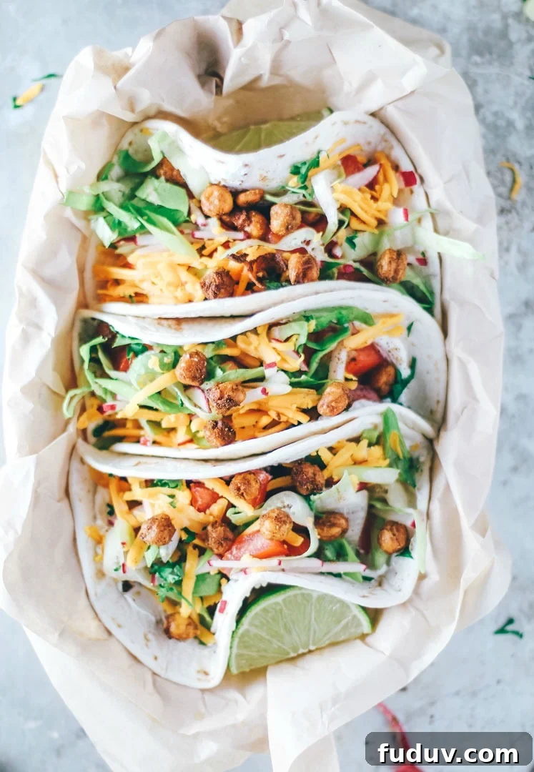 Crispy Chipotle Chickpea Tacos | Killing Thyme
