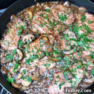 grilled veal marsala looks delicious