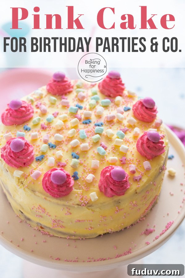 Pink Birthday Cake Recipe Without Fondant — Simple Steps for a Stunning Cake 7 The perfect pink birthday cake for special occasions - whether as a birthday cake for girls or a baby shower.
