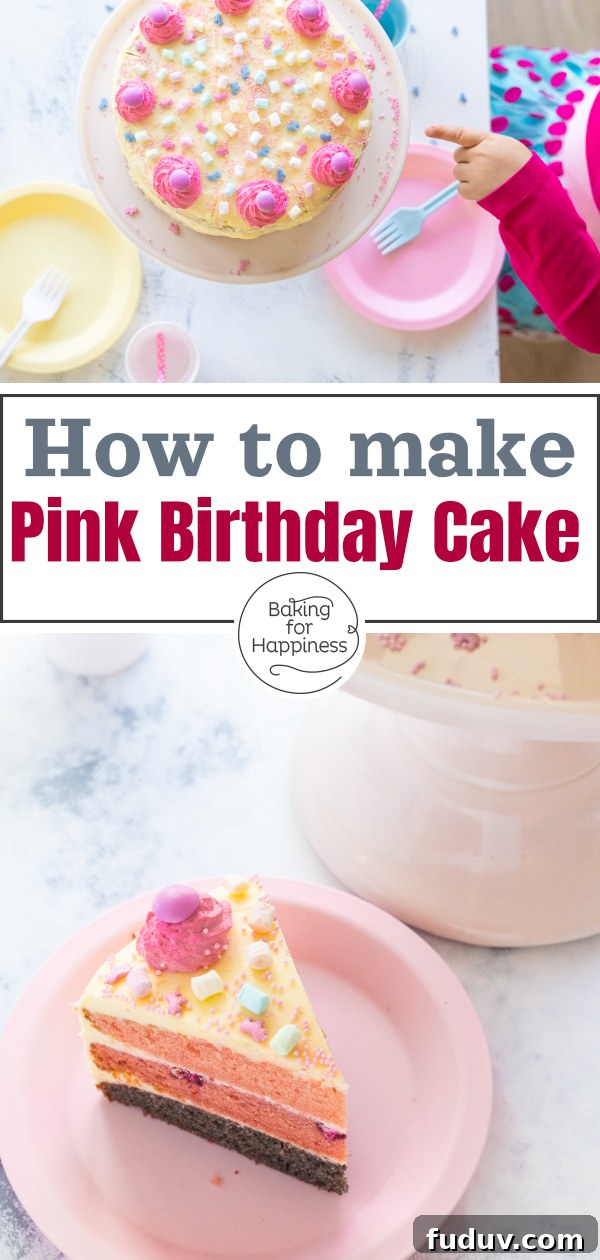 Pink Birthday Cake Recipe Without Fondant — Simple Steps for a Stunning Cake 9 The perfect pink birthday cake for special occasions - whether as a birthday cake for girls or a baby shower.