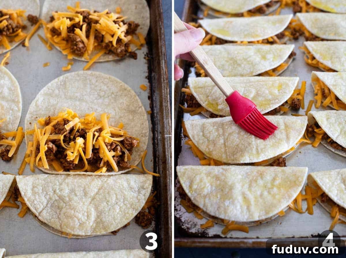 Crispy Chicken Tacos with Tangy Slaw and Avocado crema 5 Assembling Crispy Chicken Tacos.