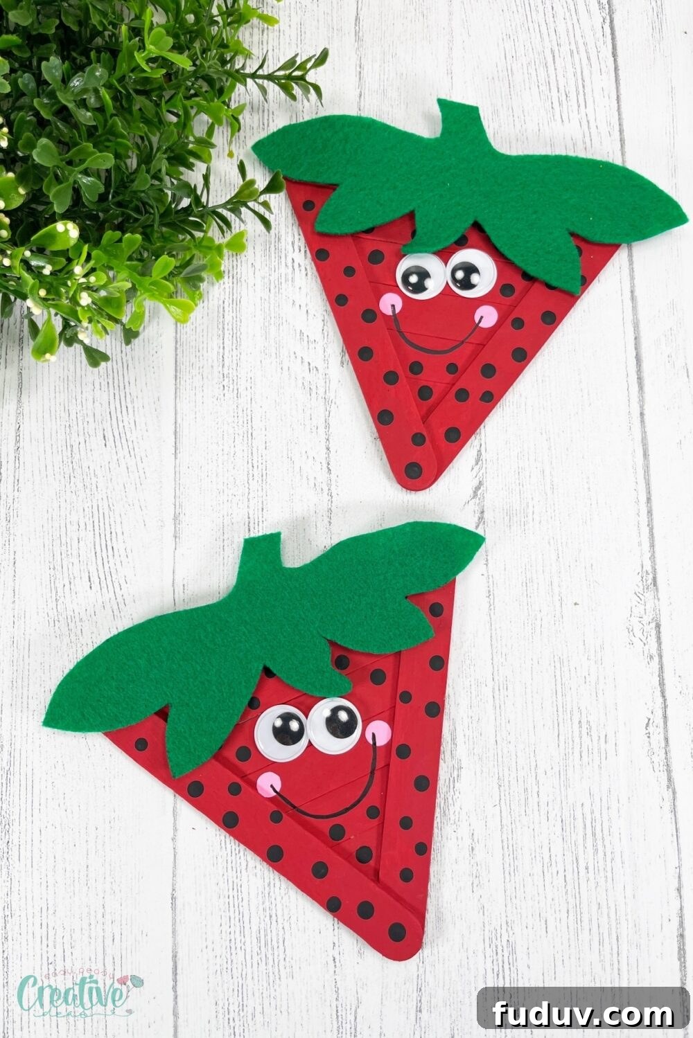 This craft sticks strawberry project is perfect for all ages!