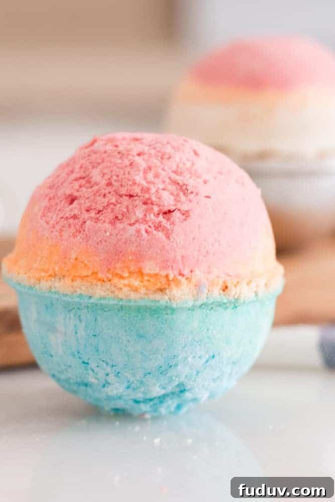 kids multi colored bath bomb.